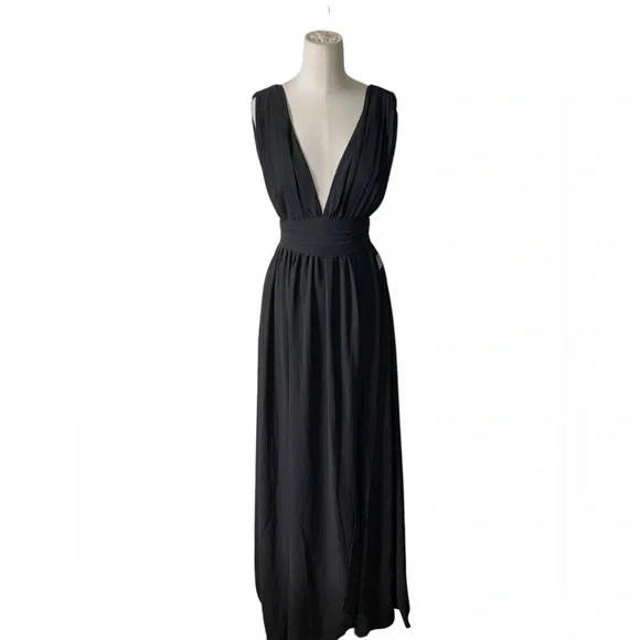 LULUS - Heavenly Hues Black Maxi Dress - Sz Small - Picture 3 of 7